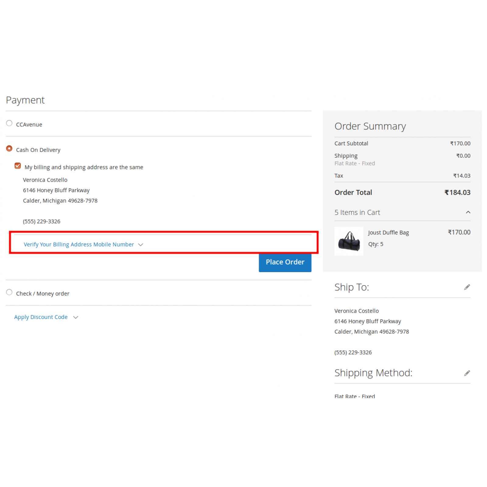 Magento 2 COD Verification via OTP Extension | Doyenhub